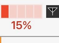 Mobin akun varaustaso 15 % sovelluksessa